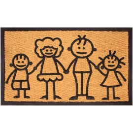 Livevie Family First Coir & Rubber Welcome Doormat, Anti-Skid Entry Mat
