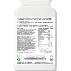 PureBeauty Marine Collagen, Capsules, with Hyaluronic Acid, Biotin, Vitamin C, E, B3 & Minerals, for Hair, Skin, Nails, Bones, Joints, Oxidative Stress, Forever & Always Supplements