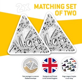 2 x Triangle Stickers 7.5cm - BW - Modern Art Doodles Scribbles Fun Decals for Laptops,Tablets,Luggage,Scrap Booking,Fridges #43011