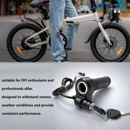 Electric Bike Throttle Grip Full Twist Throttle Grip with 2 Keys Universal Electric Scooter Throttle Grip Speed Controller Grip for Electric Bicycle Scooter Throttle