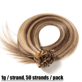 Bondings Real Hair Extensions 1 g U-Tip Hair Extension 50 Strands Keratin Human Hair, 50 g