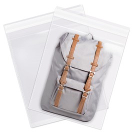 Spartan Industrial - 14" X 20" (100 Count) Crystal Clear Resealable Cello Poly Bags for Packaging, Clothing & T Shirts - Self Seal & Reinforced