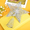 Geviro Silver Christmas Tree Star Topper Metal Glittered Xmas Tree