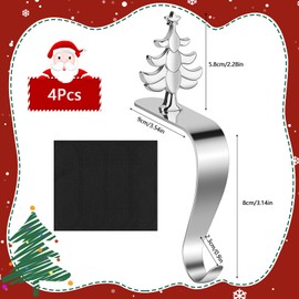 Christmas Fireplace Hooks Decorative Hooks for Christmas Stockings, Snowflake Christmas Creative Fireplace Sock Holder, Fireplace Hook Christmas Stocking Holder Hanger for Fireplace Decoration - 4