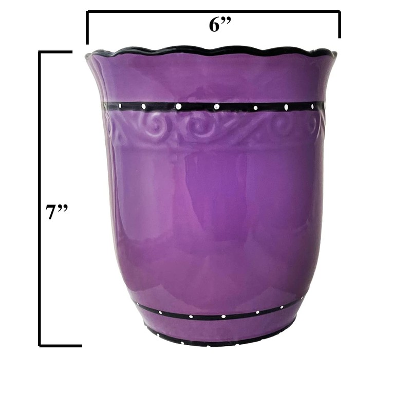 ACK PURPLE RUFFLE UTENSIL HOLDER 86039