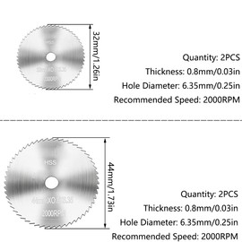 PVC Pipe Inside Cutter 4Pcs Saw Blades (32mm*2,44mm*2) with 1/4" Hex Shank Shaft Plumbing Inside Cutter Internal Plastic ABS Pipe Cutter Replacement Blades Fit 1-1/4" & 1-3/4" Or Larger Diameter