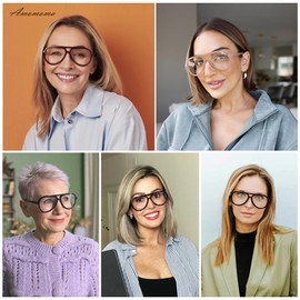 AMOMOMA 3 Pack Retro Aviator Reading Glasses for Women Men,Classic Large Oversized Reader Blue Light Computer Frame AM6111 C1+C2+C4 0.0X
