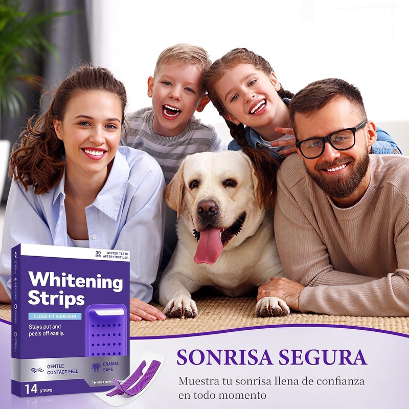 Tiras Blanqueadoras de Dientes, Whitening Strips, Bandas Dentales Blanqueadoras, Blanqueador
