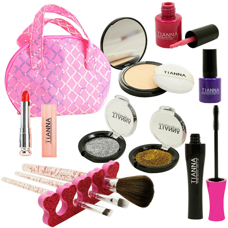 12pcs Girls Makeup Kit Real Kids Make Up Set Cosmetics