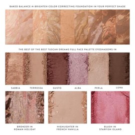 LAURA GELLER NEW YORK Kit de inicio horneado - Base correctora horneada Balance-n-Brighten, tamaño mediano + Lo mejor de lo mejor Paleta facial Tuscan