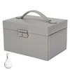 Three Layer Jewelry Storage Box PU Leather Necklace Rings Earrings