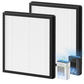 T356 Replacement Filter Compatible with Trucozie T356 Air Purifi-er, 3-IN-1 H13 True HEPA and High-Efficiency Activated Carbon Filter for Dust Pollen Pet Hair & Odors Smoke Wildfire, 2 Pack