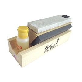 Dan's TRI-6 - Genuine 3 Stone 6" Tri-Hone, Arkansas Knife Sharpening System w/ Silicon Carbide (Coarse), Soft (Medium) and Hard (Fine) Arkansas Novaculite Whetstones, Stone Size: 6" x 1 5/8" x 1/2"