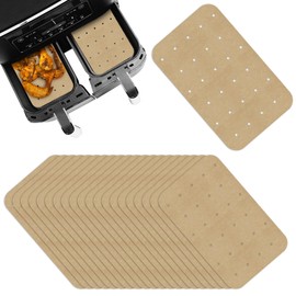 150 Pcs Air Fryer Parchment Paper Liners Unbleached Parchment Paper for Air Fryer Liners Disposable Rectangle Non-Stick Airfryer Liners for Baking Ninja Foodi Dual (5.5 x 8 inches)