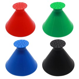 ZEACCT 4 Pcs Multifunctional Magical Ice Scrapers, Ice Scraper for Car Windscreen, Snow Scraper, Round Scraper Ice, Windscreen Ice Cone, For Truck Vans SUV-（Four Colors）