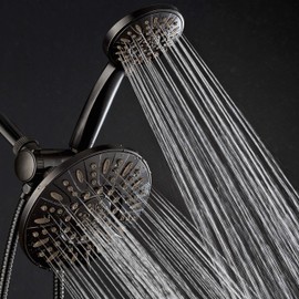 AquaDance 7" Premium High Pressure 3-Way Rainfall Combo with Stainless Steel Hose – Enjoy Luxurious 6-setting Rain Shower Head and Hand Held Shower Separately or Together – Oil Rubbed Bronze Finish