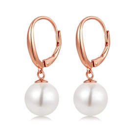 Women's Pearl Earrings 925 Sterling Silver Natural Freshwater Pearl Drop Earrings For Women, Silver