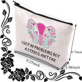Hysterectomy Recovery Gifts for Women Hysterectomy Survivor Gift i Got 99 Problems But a Uterus Ain't One Uterus Removal Gift Zipper Pouch (Problem not Uterus CA), CB-B10011