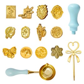 NXPWRC 1 Piece Of Fire Paint Seal Head, 1 Piece Of Fire Paint Seal Handle, 1 Piece Of Fire Paint Seal Spoon, 1 Piece Of Bow Stirrer, Retro Elegant Style, Diy Custom Seal