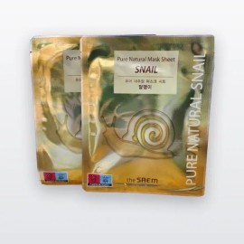 The Saem Pure Natural Mask Sheet Snail 20ml+20ml free +1 pc 726295 / 더샘 퓨어 내추럴 마스크 시트 달팽이 20ml+20ml 증정 +1개 726295