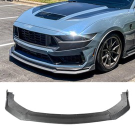 Fancemot Carbon Fiber Front Bumper Lip Compatible with Ford Mustang 2024 2025, Splitter Diffuser Protector Body Kit for EcoBoost GT