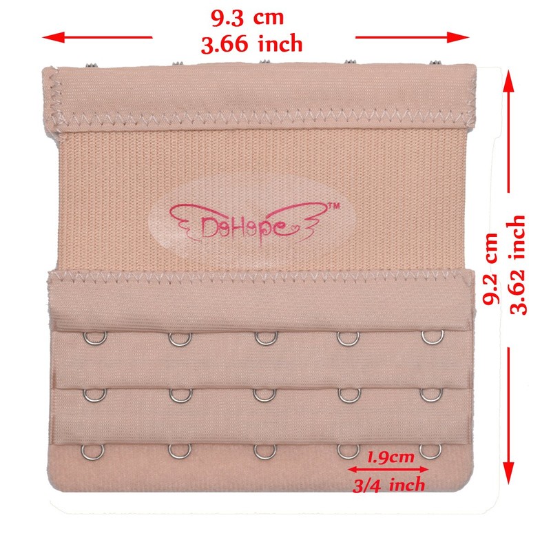 DoHope Elastic Bra Extender Strap 5 Hook 3 Row 3/4"