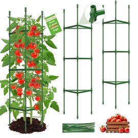 MQHUAYU 3 Pack Tomato Cages for Garden,Up to 51.2Inch Tomato Cage Trellis-Upgraded Hexagon Connector,Heavy Duty Adjustable Tomato Stake Support for Raised Garden Bed