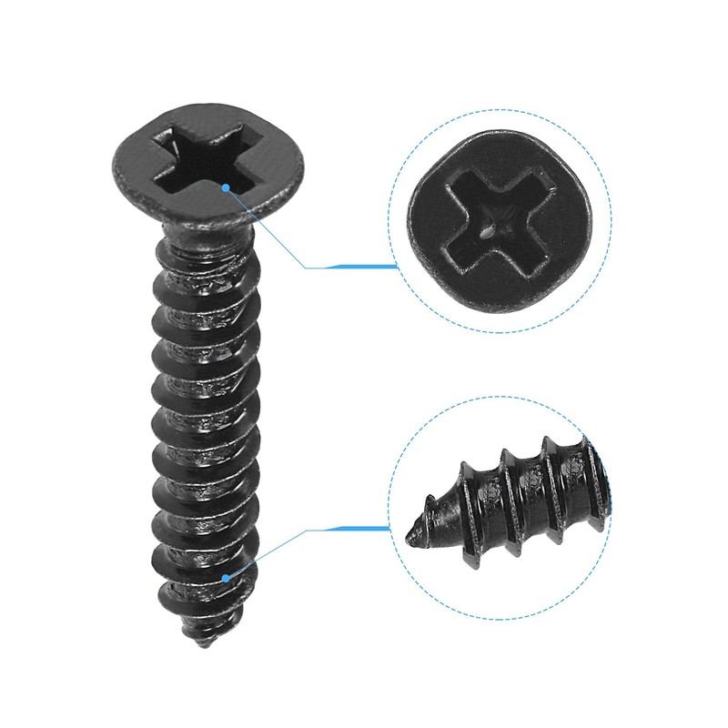 sourcing map M4 x 25mm Wood Screws Phillips Flat Head