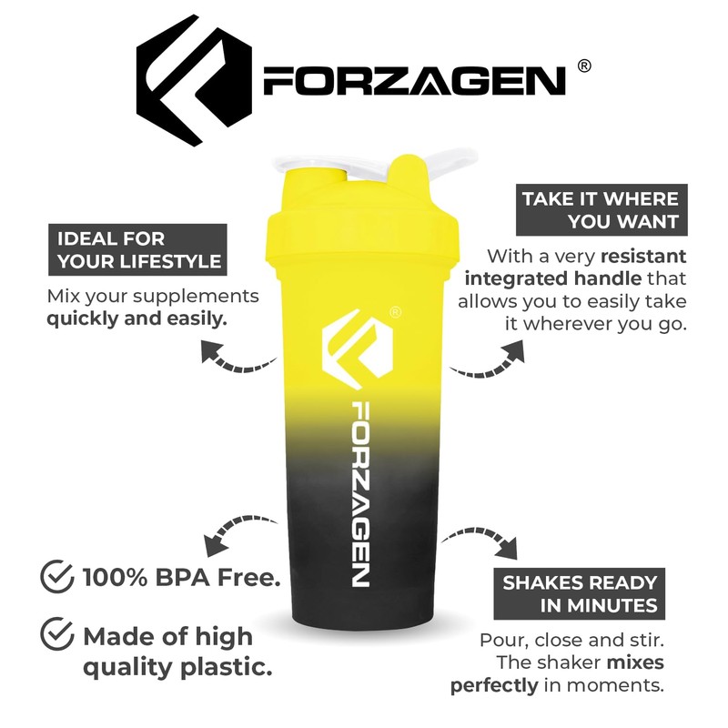 Forzagen Shaker Bottle 26 oz for pre & post workout