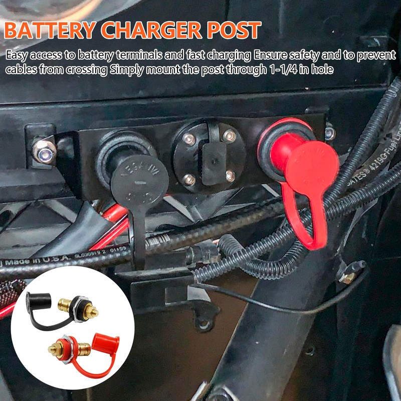 2Pcs 250A Battery Charging Jump Post Kit, 3/8" Stud Remote