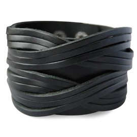 axy LAB1-14 Wide Series Leather Bracelet Real Leather Bracelet Surfer Bracelet Men, Leather