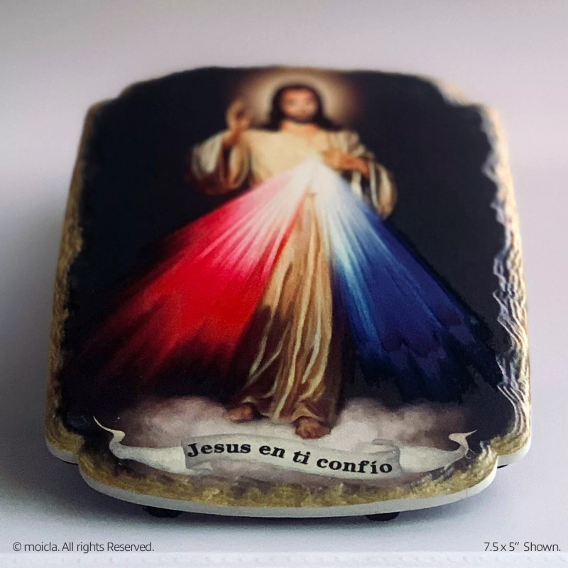Divine Mercy Image – 7.5″ Catholic Tile Frame by moicla