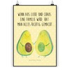 Mr. & Mrs. Panda DIN A5 Poster Avocado Couples -