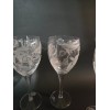IncisoArt Hand Etched Italian Crystal Goblet Sandblasted Wine Glass 11.5oz