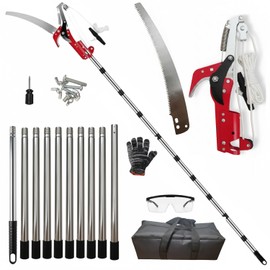 WHLZYEVA Extendable Pole Saw & Pruner, 13.6FT 2-in-1 Tree Trimmer