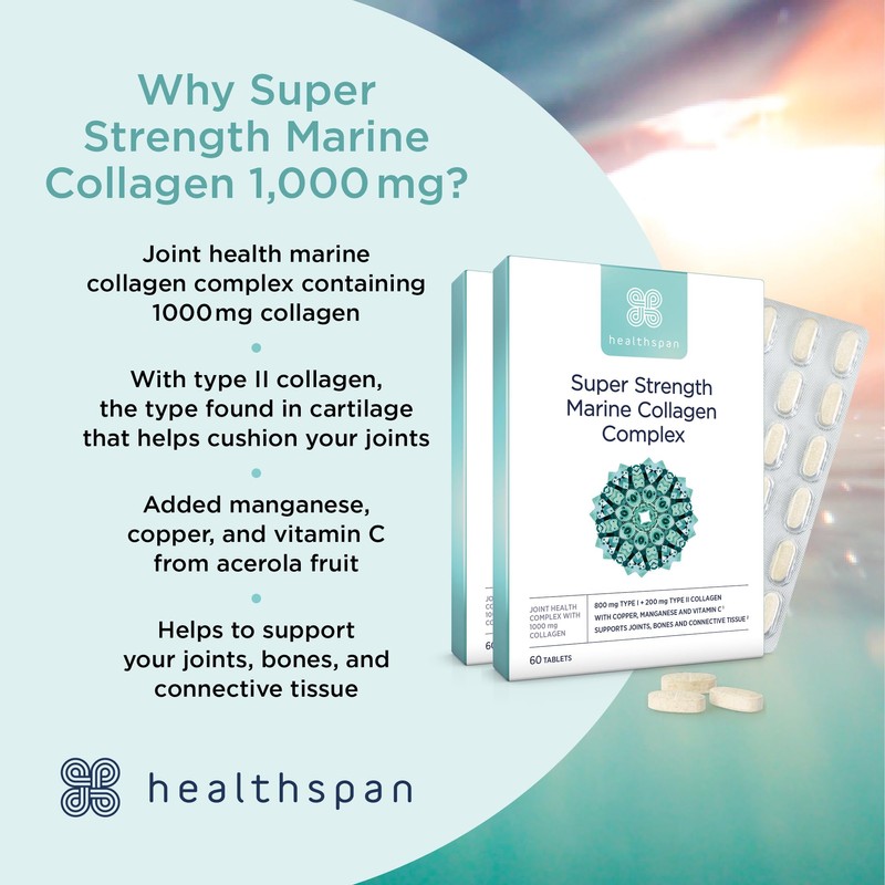 Healthspan 1,000mg Marine Collagen Complex | 800mg Type I +