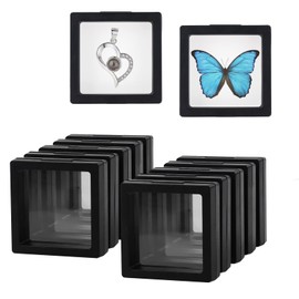 HTDYK 10PCS 3D Floating Frame Display Stand, Transparent Display Frame, Challenge Coin Holder for Jewelry Antique Specimens, 2.75x2.75 Inches