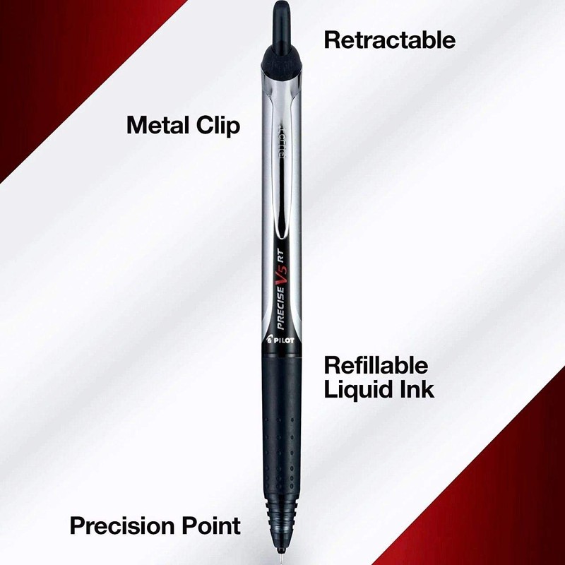 PILOT Precise V5 RT Refillable & Retractable Liquid Ink Rolling
