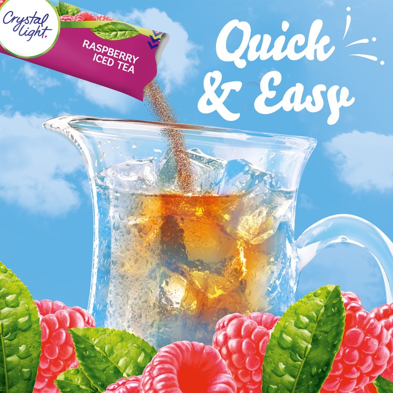 Crystal Light Raspberry Iced Tea Naturally Flavored Powdered Drink Mix,