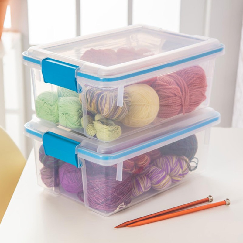 Sterilite 12 Qt Gasket Box, Stackable Storage Bin with Latching