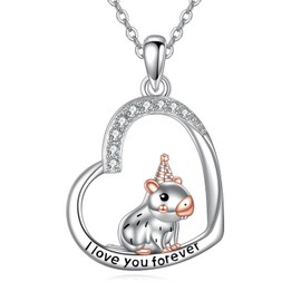 JERWLI Capybara Birthday Gifts 925 Sterling Silver Capybara Neckalce Jewelry Gifts for Women Lover