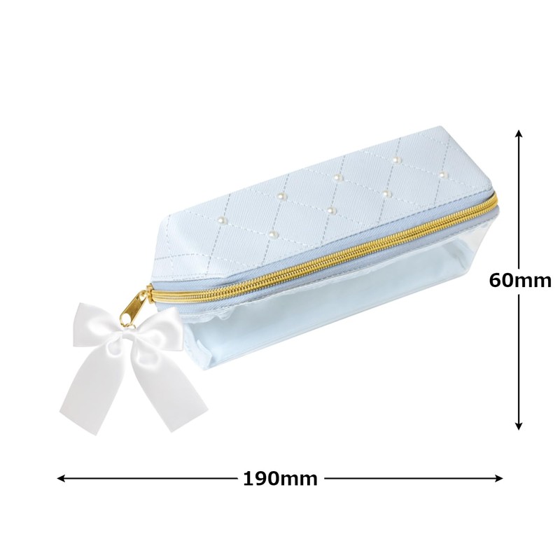 Kamiojapan 225381 Pencil Case, Turn-Open Pen Case, Quilted Pearl