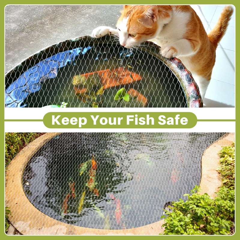 Yoojahow Koi Pond Netting Kit 7 x 10ft, Bird Deer