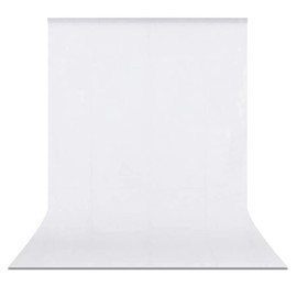 Photo Background White 1.8 x 2.8 m, Bonvvie Foldable Photography Background Muslin Background for Photo Video Studio, TV, Zoom, YouTube, Online Meetings