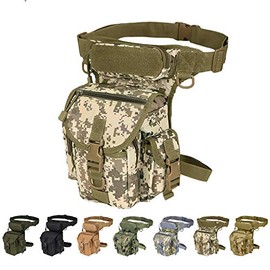 Injoy Multi-Purpose Tactical Drop Leg Bag Tool Fanny Thigh Pack Leg Rig Military Motorcycle Camera Versipack Utility Pouch, Black/Coyote Tan/Army Green/Camouflage 7 Colors Available, Desert Camouflage