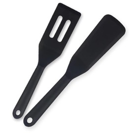 Mini Brownie Serving Spatula, Cookie Silicone Spatulas Flexible Nonstick Silicone Serve Turner Heat-Resistant for Flip Egg in Small Frying Pan Cookie Batter Cookware Cooking Baking (black hole)