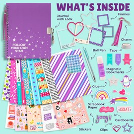 Piccassio DIY Journal Kit for Girls Ages 15+ – Complete Scrapbooking & Journaling Craft Set with Stationery, Stickers, & Art Supplies – Creative Teens Craft Kit