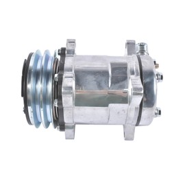 Getanye A/C Compressor with 2-Groove Pulley HC5003C Replacement for Sanden 508 Style V Belt - Silver Clutch