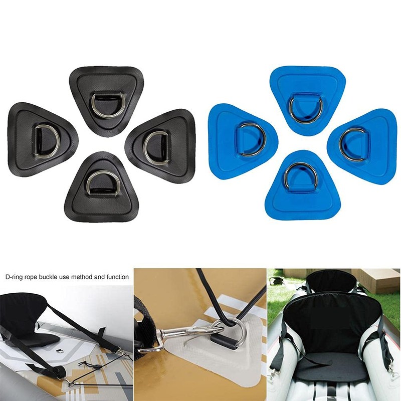 4 Pieces D-Rings Patch For Pvc Inflatable Boat Canoe Raft
