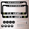 2 Pack License Plate Frames for U.S. Army Retired, Universal